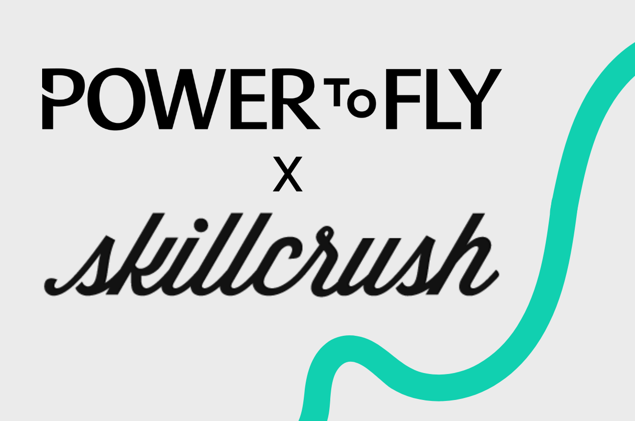 powertofly logo with branding to represent acquisition of Skillcrusher